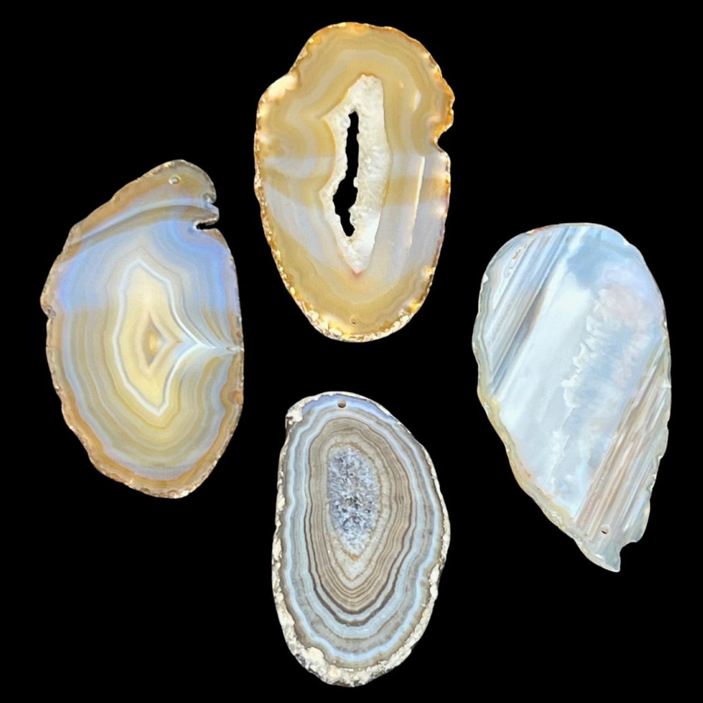 Natural Agate Slice #1 (2 to 3.5 inches) Drilled
