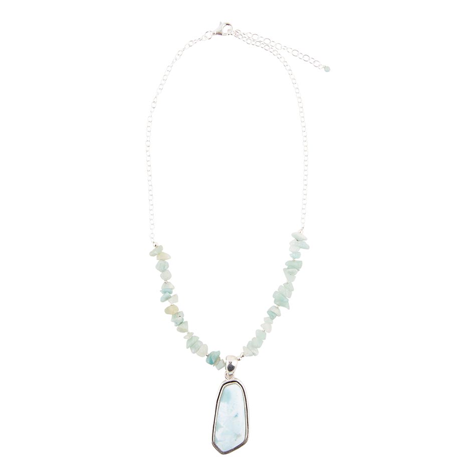 Natural Wonders Blue Larimar and Sterling Silver Necklace | Necklaces | Wiccan Center