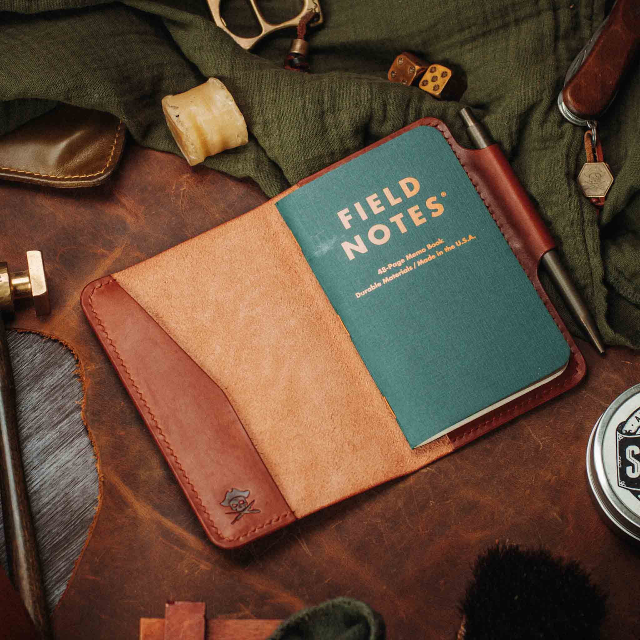 Pirate Goods Navigator Field Notes Cover – Leather EDC Journal Holder | Journal Cover | Wiccan Center