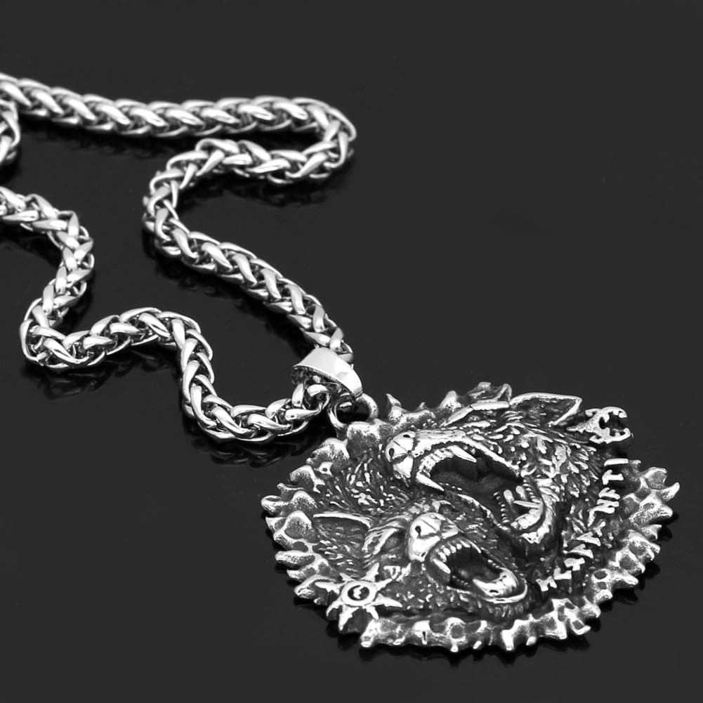 Vikings Geri and Freki Stainless Steel Pendant Necklace | Pendants & Necklaces | Wiccan Center
