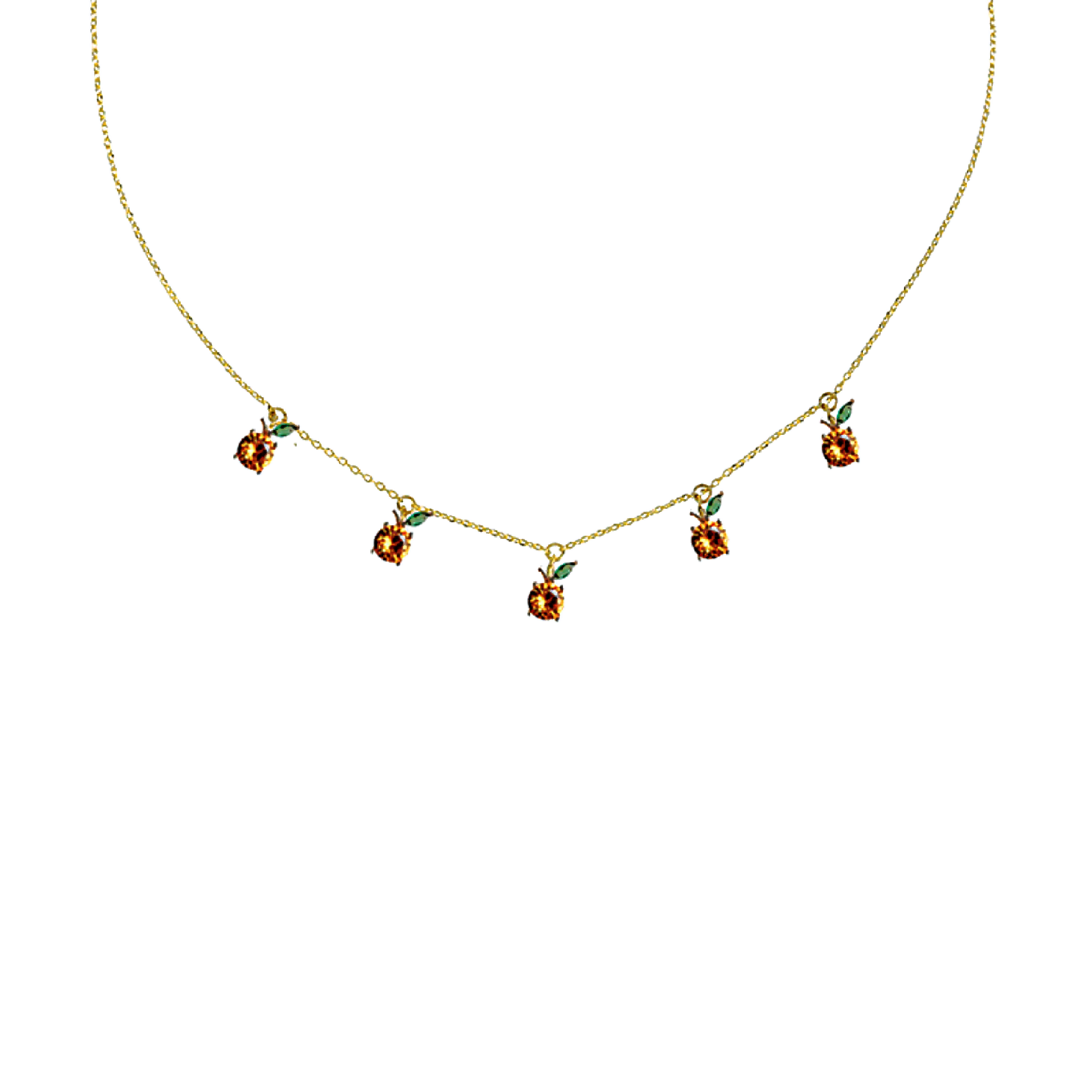 Orange Fruit Charm Necklace