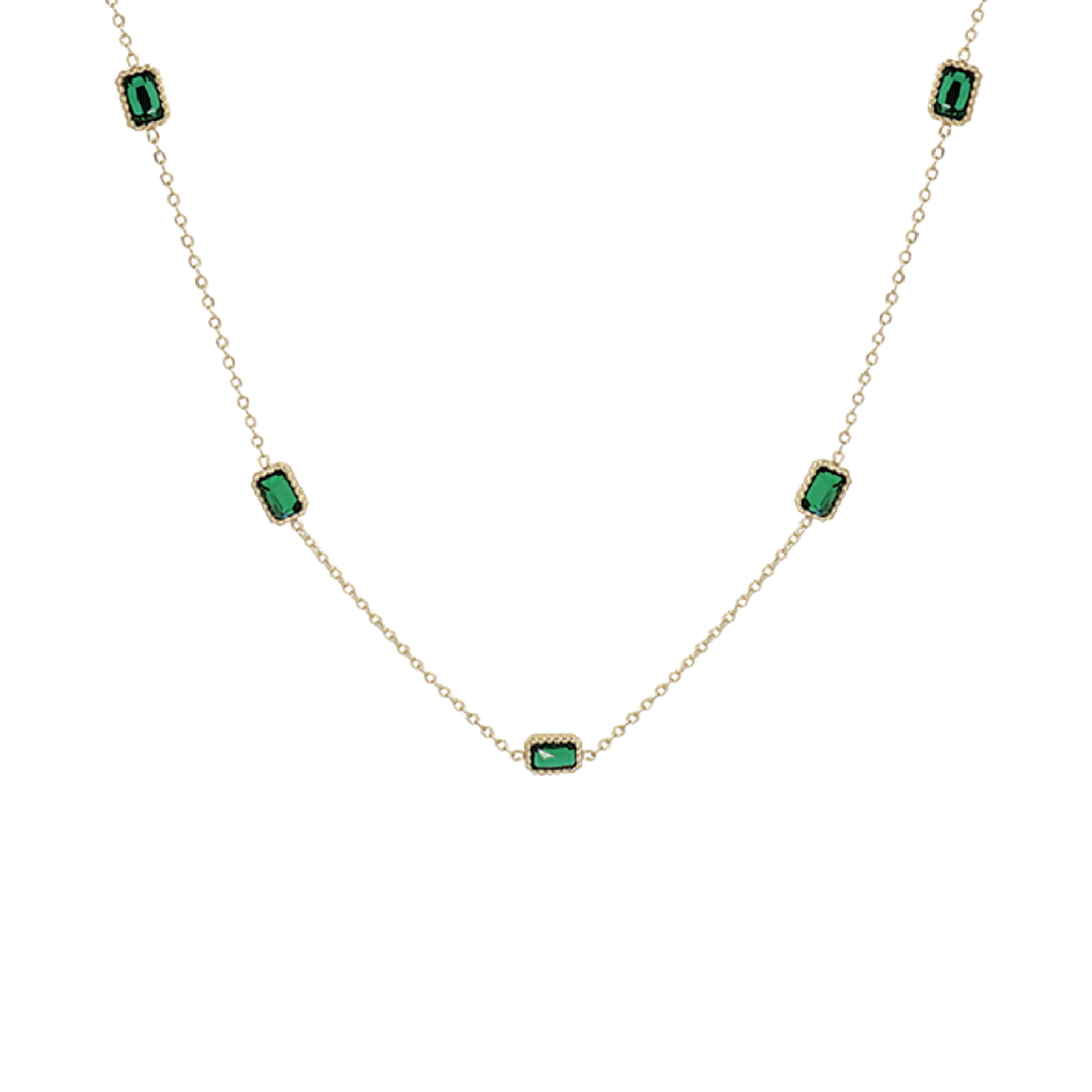 Olivia Square Gem Necklace