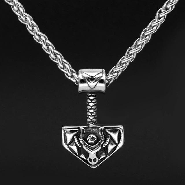 Vikings Nordic Thor Hammer Stainless Steel Necklace | Necklaces | Wiccan Center