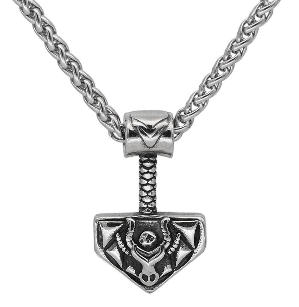 Vikings Nordic Thor Hammer Stainless Steel Necklace | Necklaces | Wiccan Center