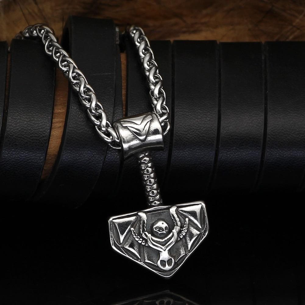 Vikings Nordic Thor Hammer Stainless Steel Necklace | Necklaces | Wiccan Center