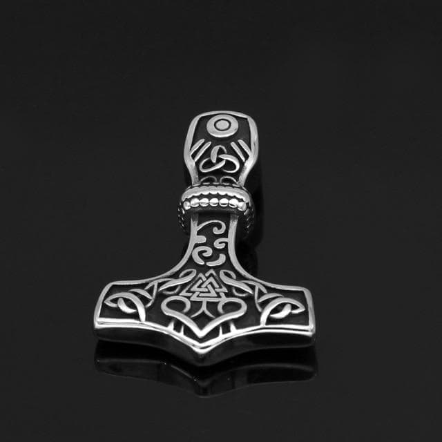 Vikings Mjolnir & Valknut Stainless Steel Necklace | Pendants & Necklaces | Wiccan Center
