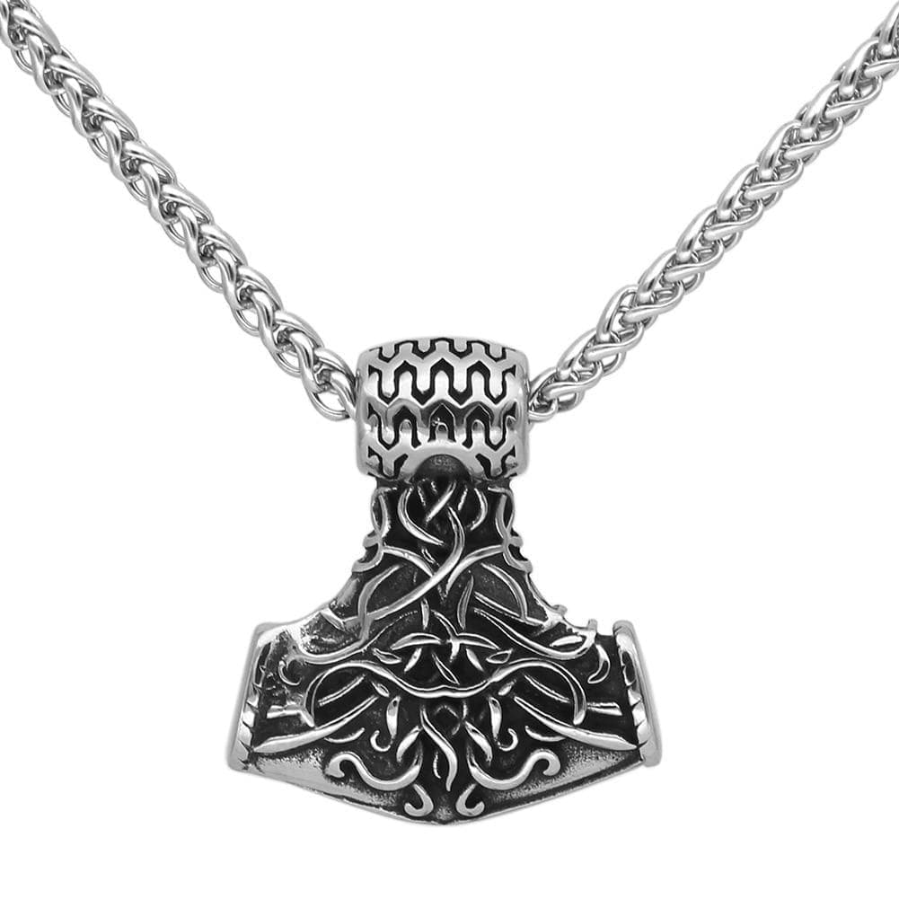Vikings Mjolnir Stainless Steel Chain Necklace | Pendants & Necklaces | Wiccan Center