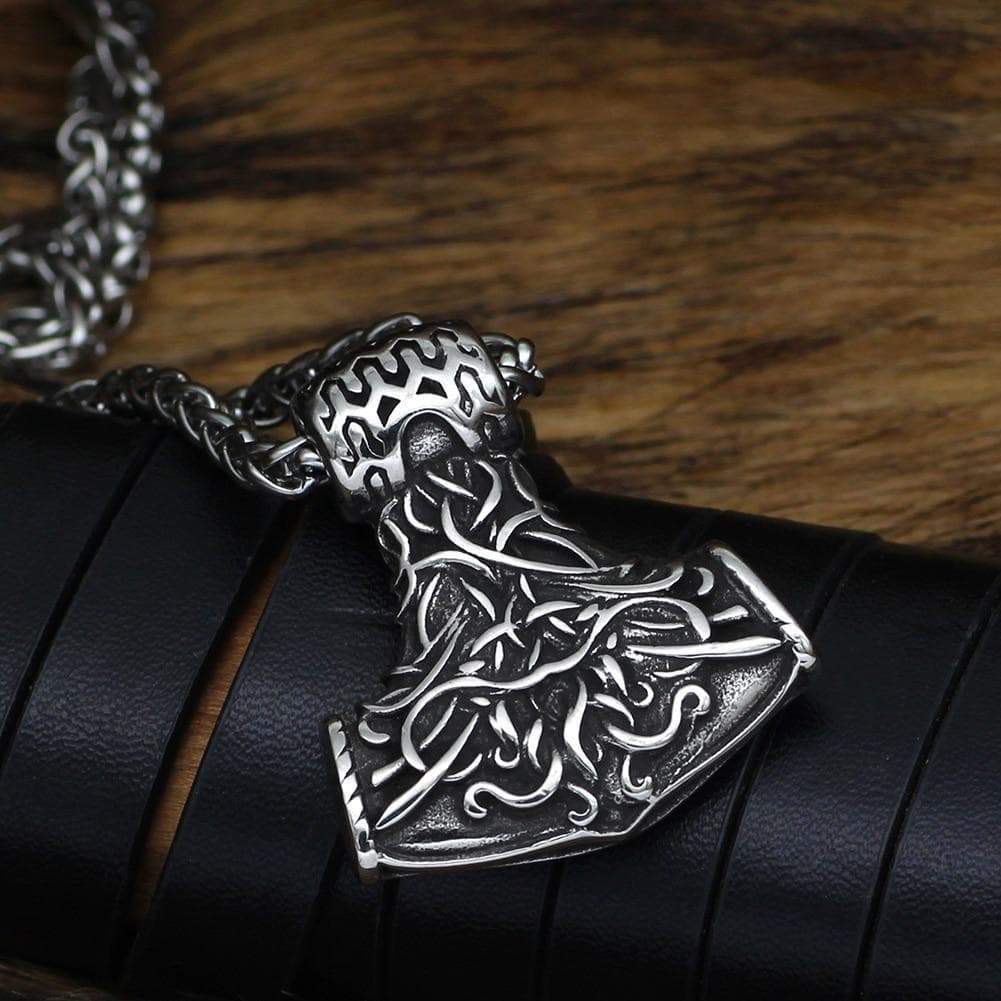 Vikings Mjolnir Stainless Steel Chain Necklace | Pendants & Necklaces | Wiccan Center