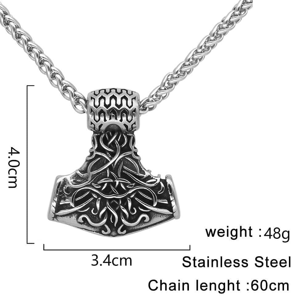 Vikings Mjolnir Stainless Steel Chain Necklace | Pendants & Necklaces | Wiccan Center