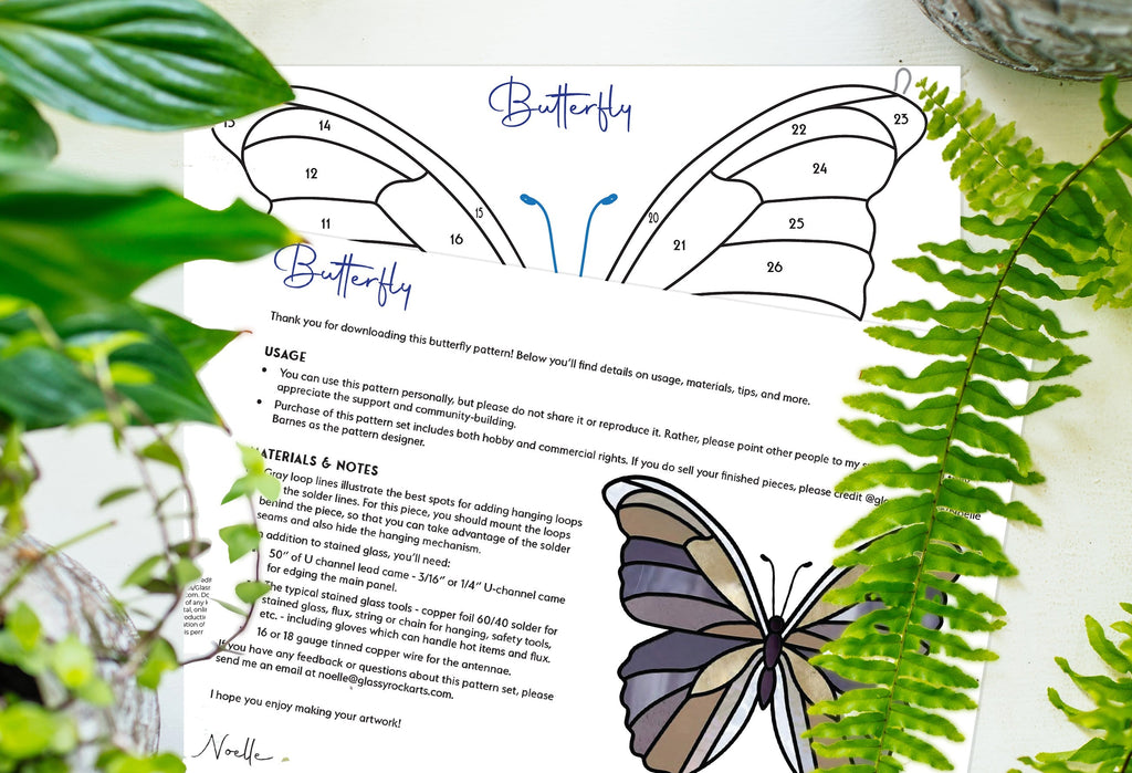 Butterfly Stained Glass Pattern | Crafting Patterns & Molds | Wiccan Center