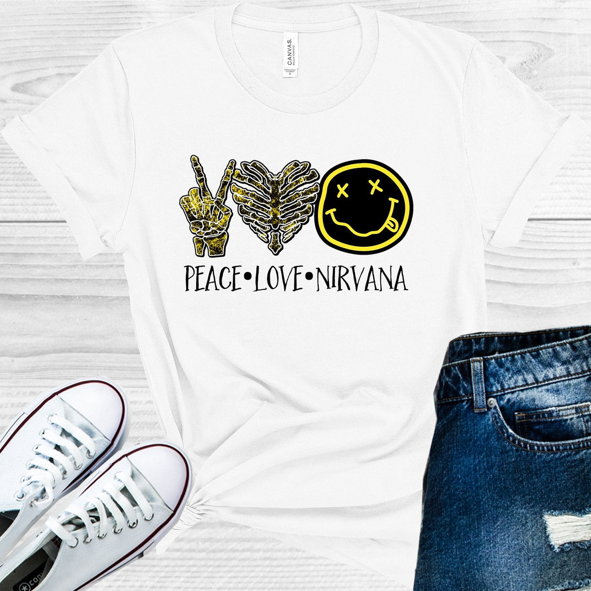 Peace Love Nirvana Graphic Tee | graphic tee | Wiccan Center