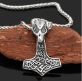 Vikings Goat Skull Mjolnir Pendant Necklace | Pendant and Necklace | Wiccan Center