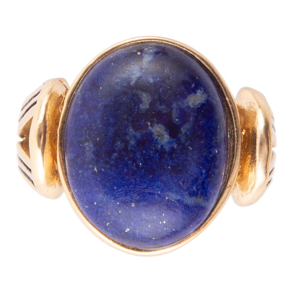 Nova Blue Lapis and Golden Bronze Oval Ring | Rings | Wiccan Center