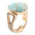 Nova Blue Turquoise and Golden Oval Ring | Rings | Wiccan Center
