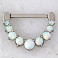 14G Nipple Clicker with Prong Set Opals | Body Jewelry | Wiccan Center