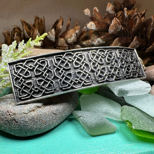 Pewter Celtic Harmony Knot Hair Clip for Women | Hair Clip | Wiccan Center