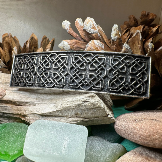 Pewter Celtic Harmony Knot Hair Clip for Women | Hair Clip | Wiccan Center