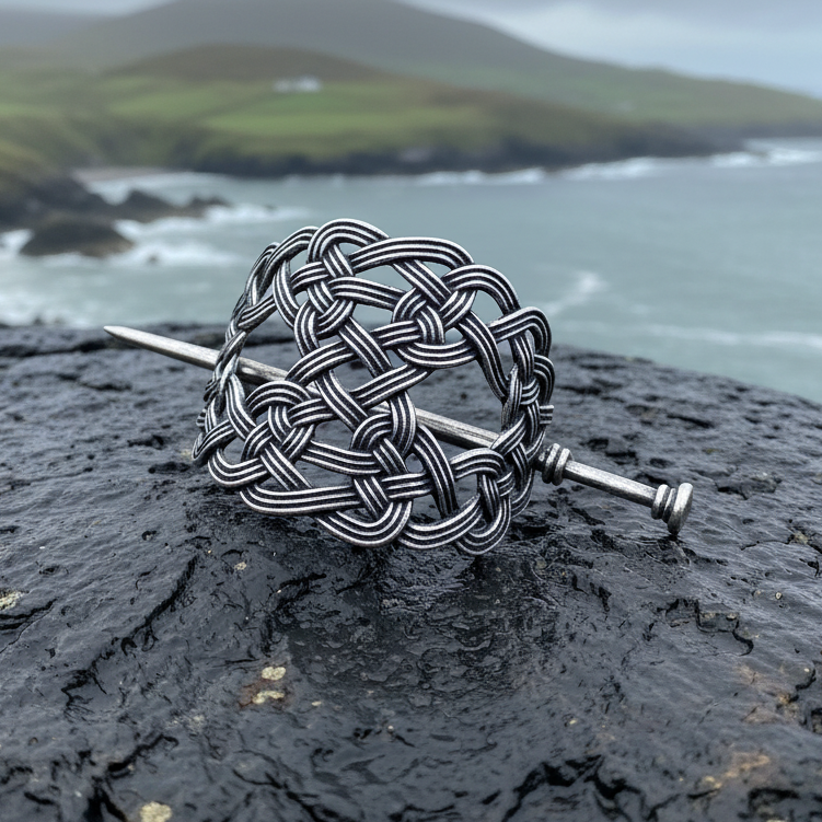Pewter Celtic Knot Hair Slide for Women | Hair Slide | Wiccan Center