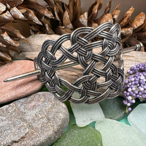 Pewter Celtic Knot Hair Slide for Women | Hair Slide | Wiccan Center