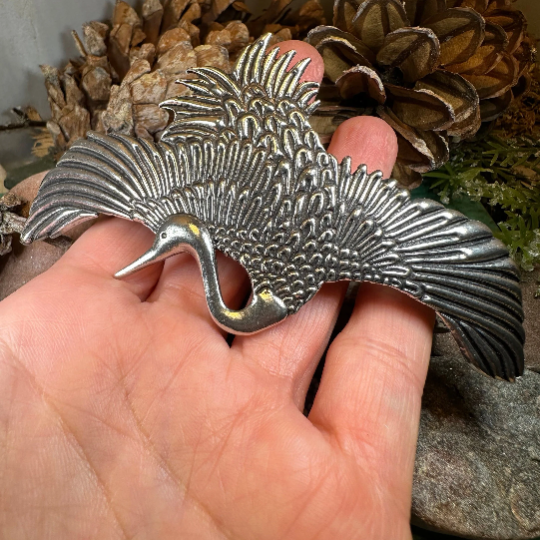 Crane of Happiness Hair Clip for Women - Handmade in the U.S.A.
