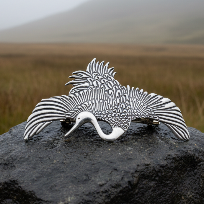 Crane of Happiness Hair Clip for Women - Handmade in the U.S.A.