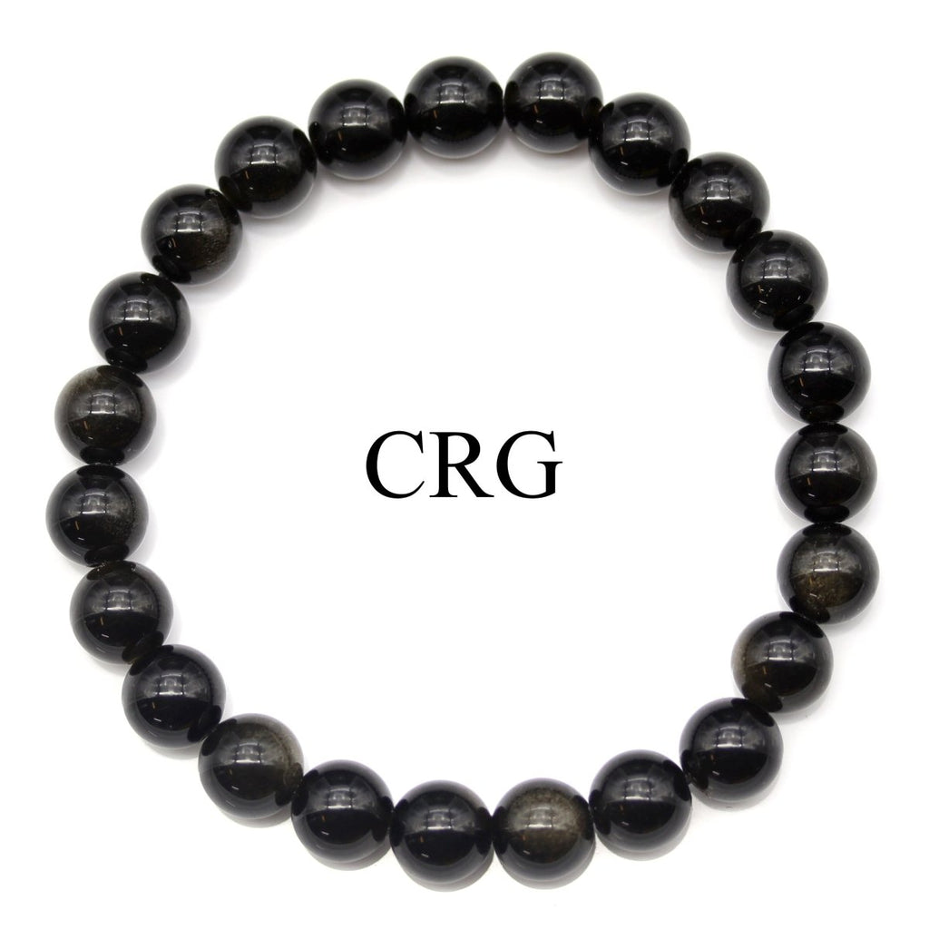 Obsidian Golden Sheen Round Bead Stretch Bracelet (8 mm)