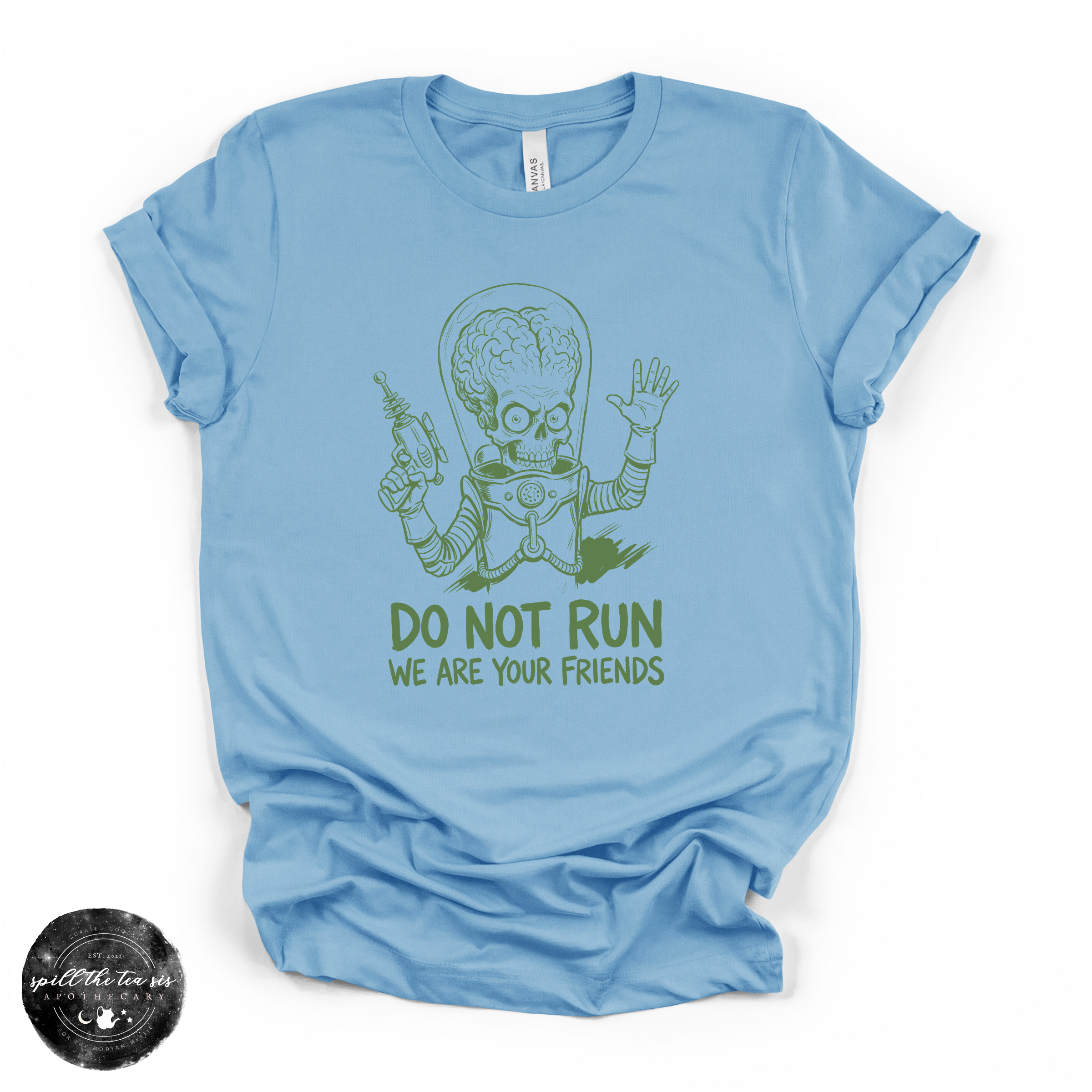 Do Not Run Alien Tee | Funny UFO Graphic T-Shirt | | Wiccan Center