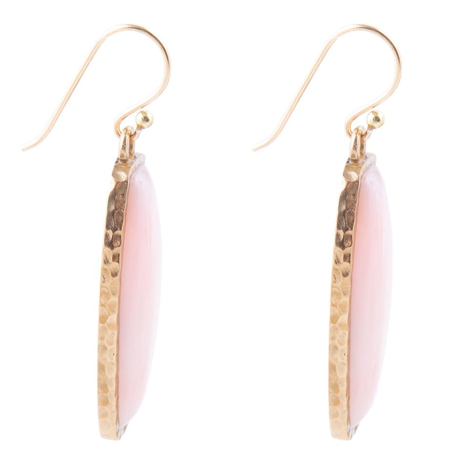 Odyssey Long Pink Opal and Bronze Earrings | Earrings | Wiccan Center