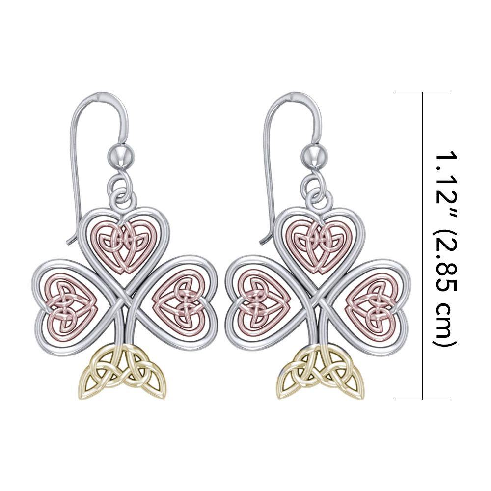 Celtic Knotwork Shamrock Three Tone Earrings OTE2919