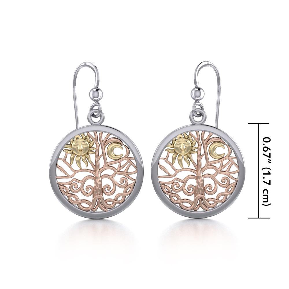 Celtic Tree of Life Three Tone Earrings OER060