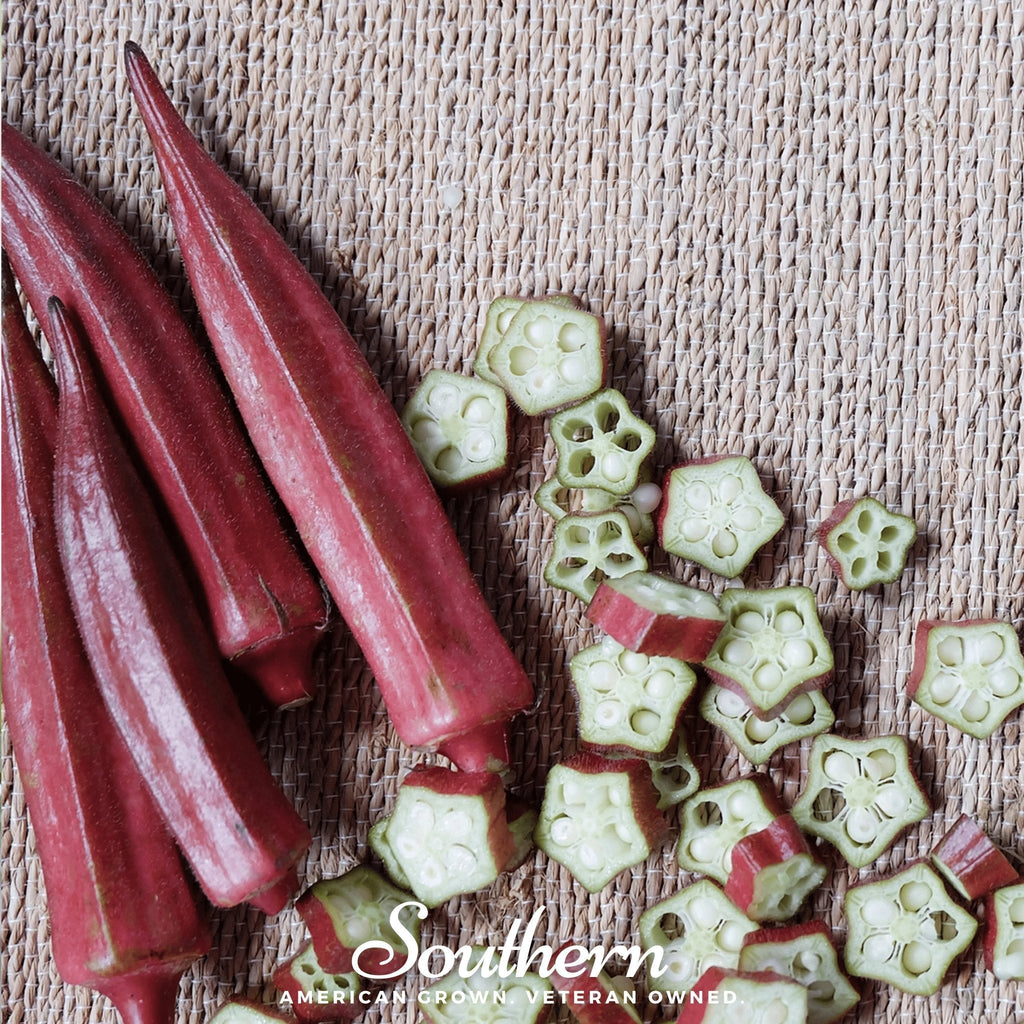 Red Burgundy Okra – 50 Seeds | Seeds | Wiccan Center