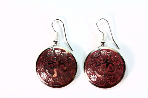 Om Lotus Petal Yoga Earrings Boho Spiritual Gold Dangle | Earrings | Wiccan Center