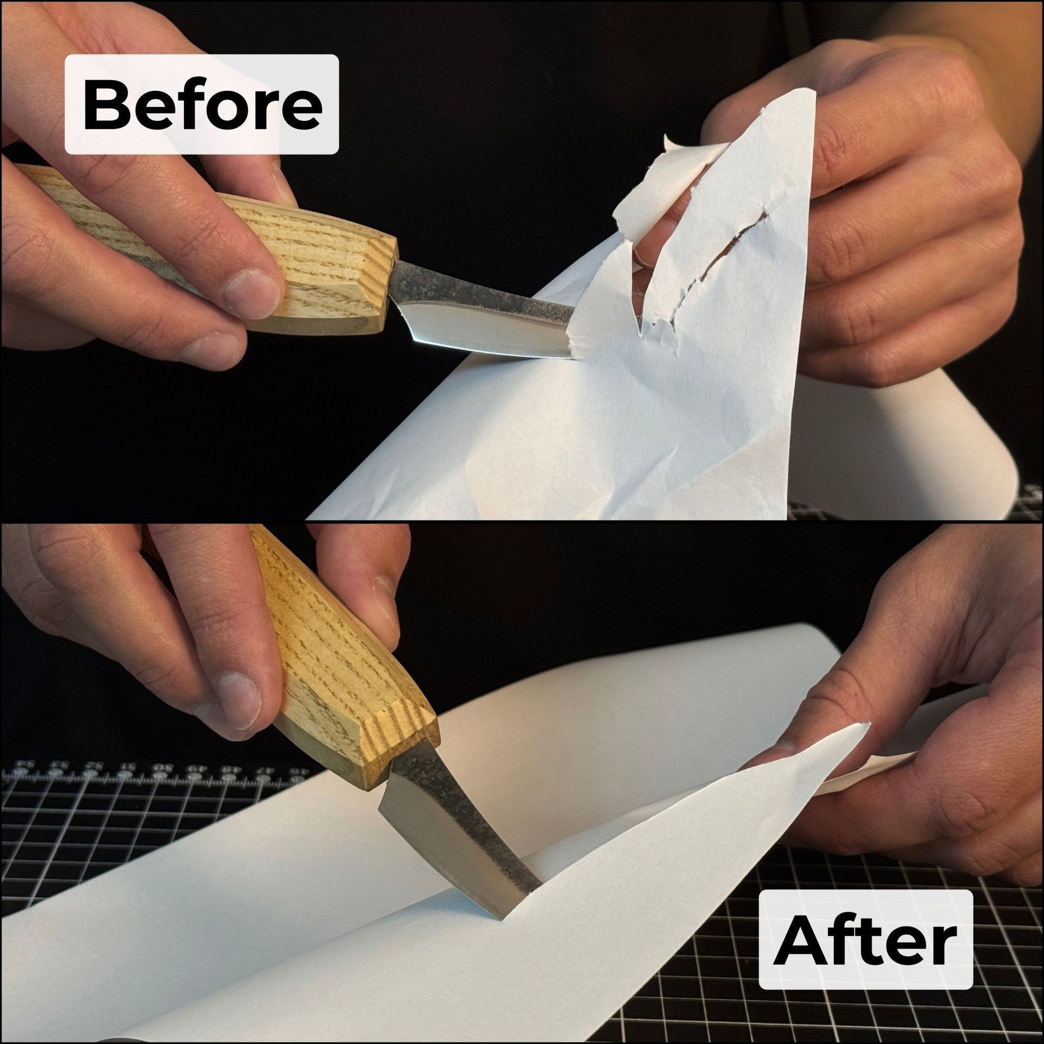 One-Sided Leather Strop For Knife Sharpening & Polishing Compound