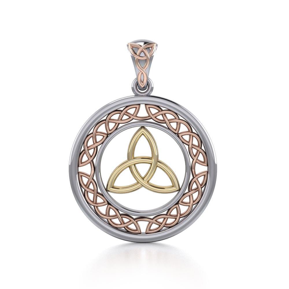 Celtic Trinity Knot Three Tone Pendant OPD711