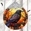 Black Cat with Hat Stained Glass Christmas Ornament Holiday Decoration | Ornaments | Wiccan Center