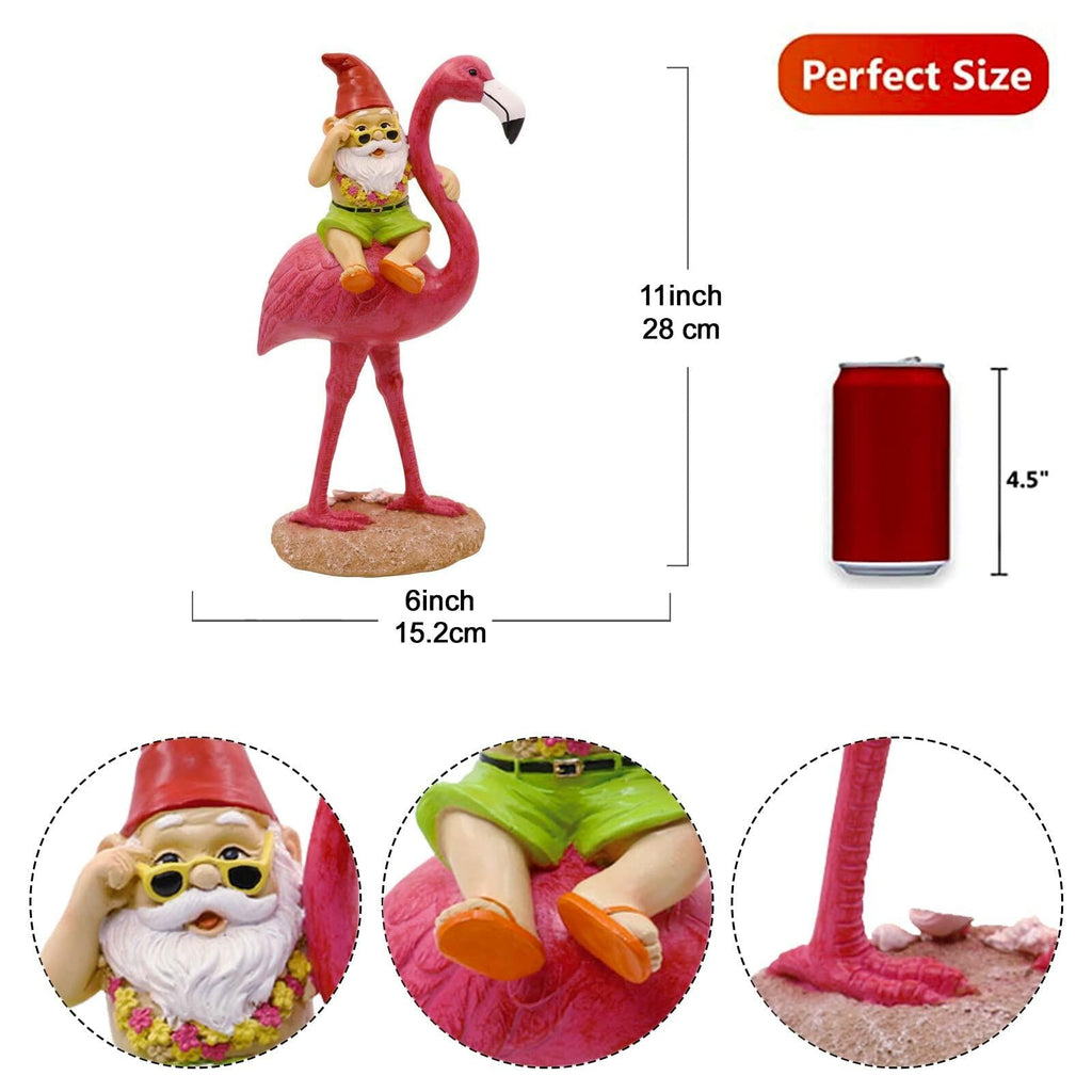 Goodeco Gnome and Flamingo Garden Statue - 6 * 11 Inch (Lady) | Ornaments & Statues | Wiccan Center
