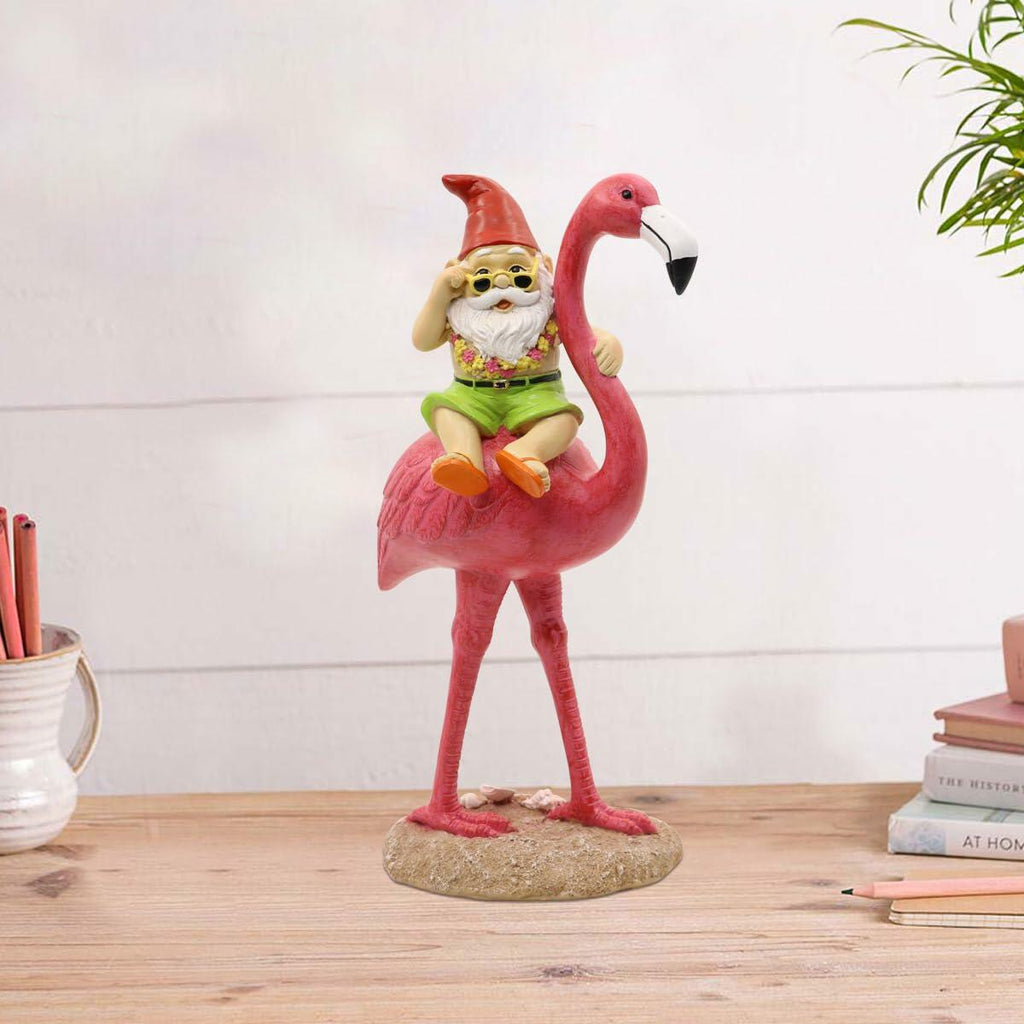 Goodeco Gnome and Flamingo Garden Statue - 6 * 11 Inch (Lady) | Ornaments & Statues | Wiccan Center
