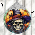 Death Skull Stained Glass Christmas Ornament Holiday Decoration | Ornaments | Wiccan Center
