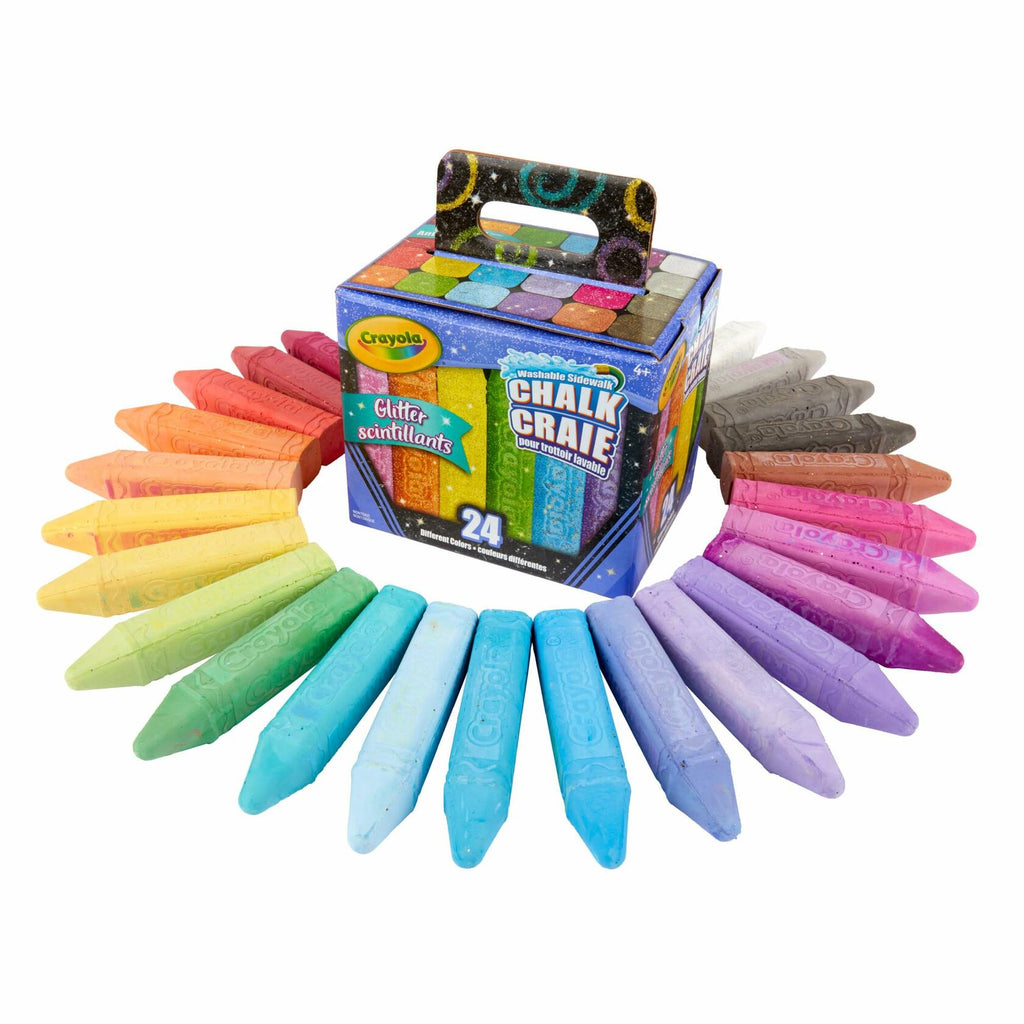 Crayola Glitter Chalk 24 Count Assorted Colors Washable Sidewalk Art | Other Kids' Drawing & Painting | Wiccan Center