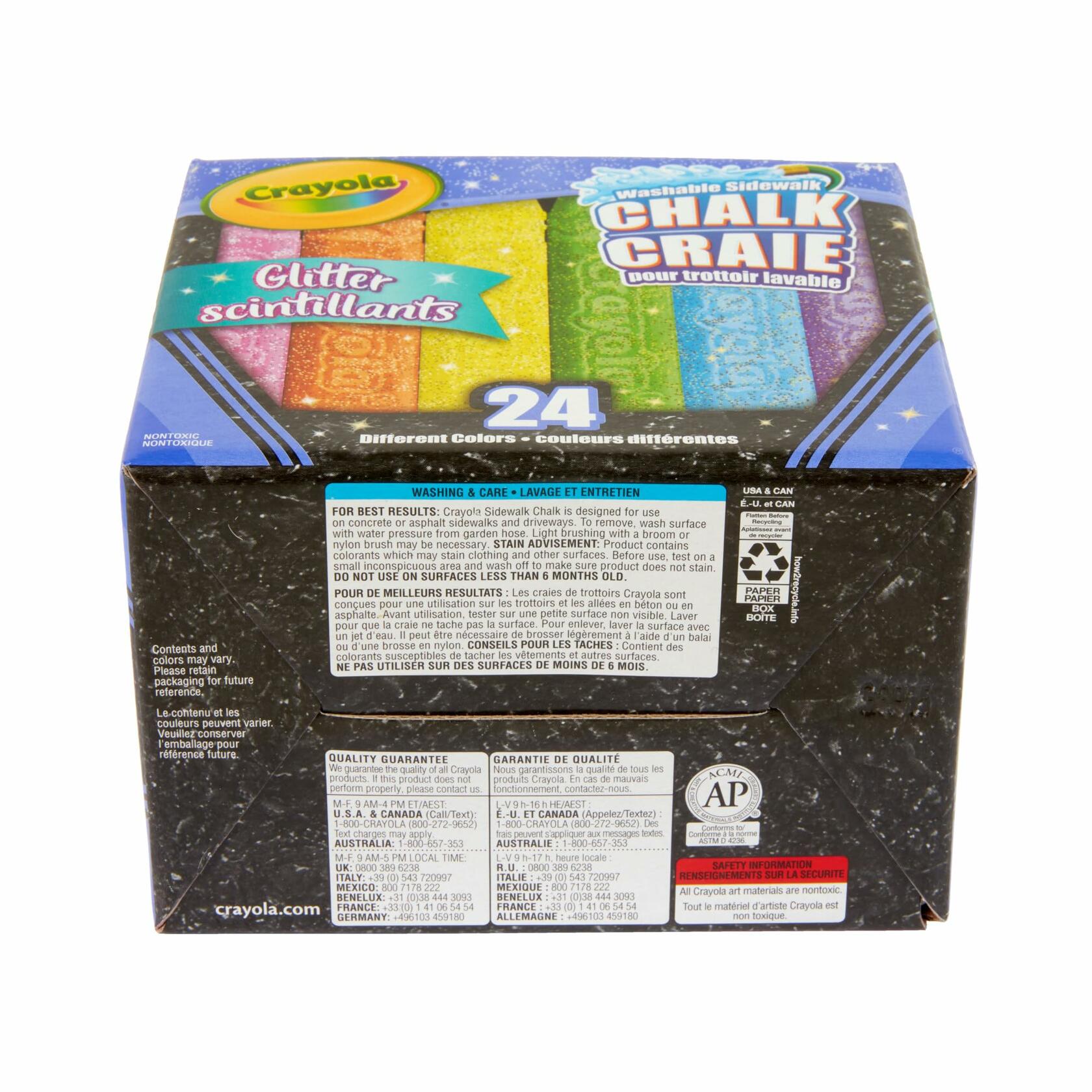 Crayola Glitter Chalk 24 Count Assorted Colors Washable Sidewalk Art | Other Kids' Drawing & Painting | Wiccan Center