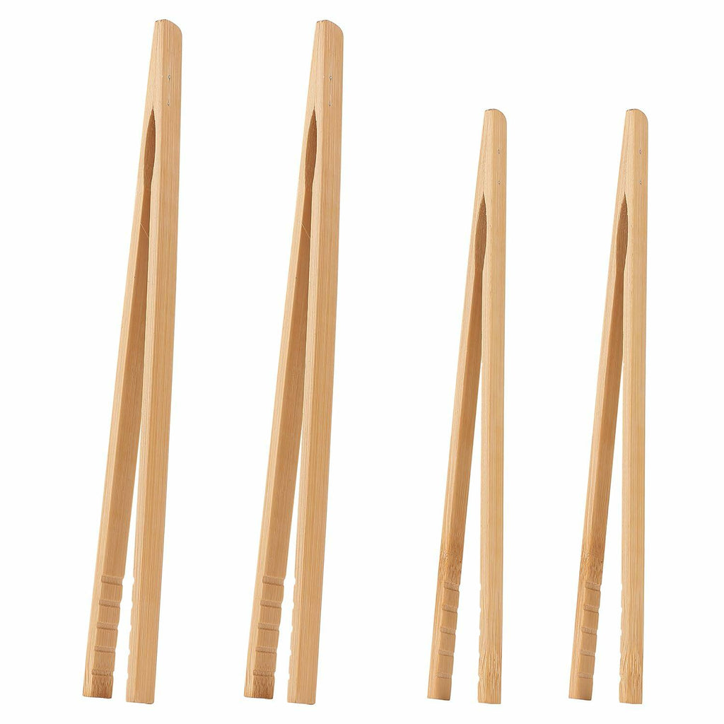 YIVCKOM Bamboo Toaster Tongs 8 Inch Natural Colour Wooden Kitchen Utensil | Cooking Utensils | Wiccan Center