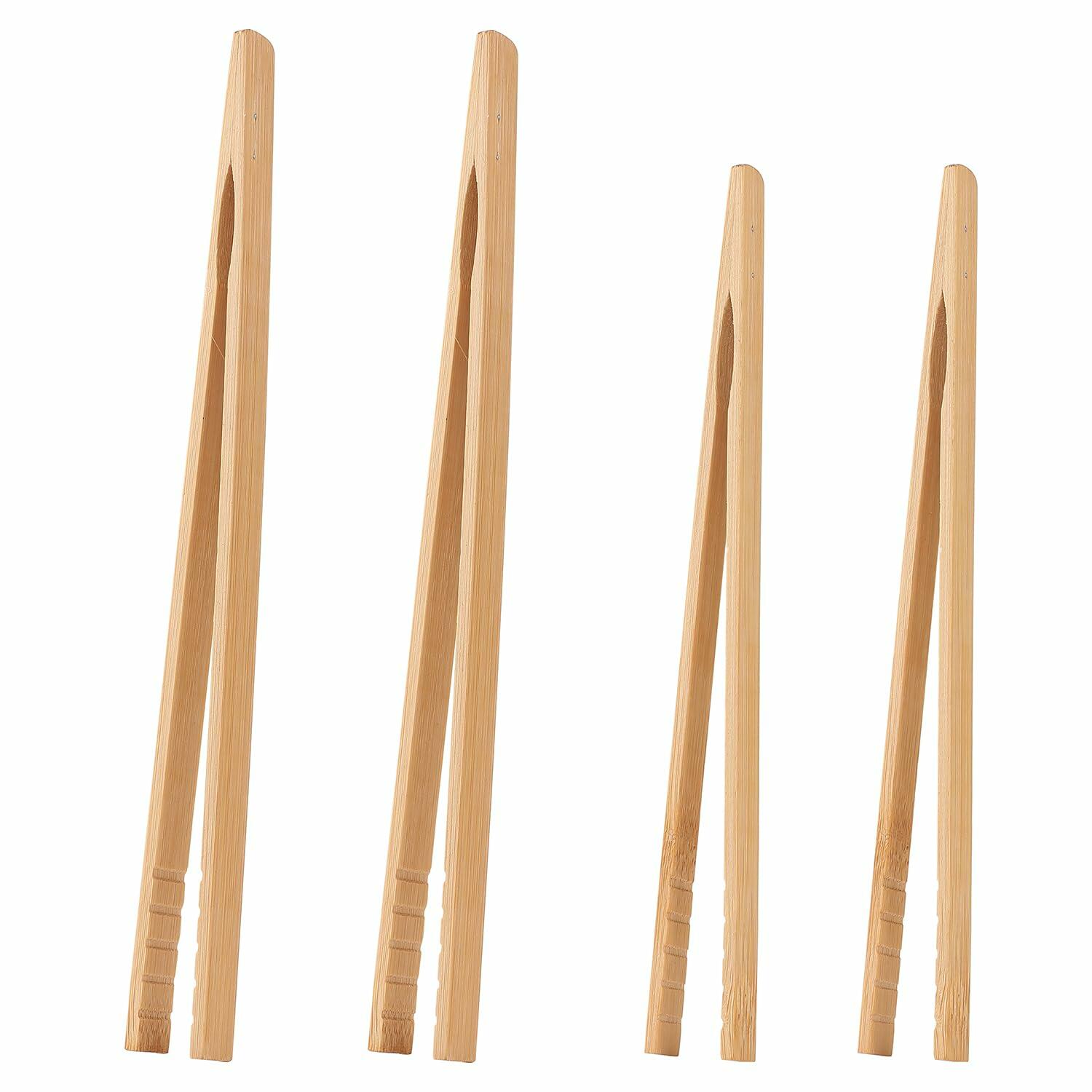 YIVCKOM Bamboo Toaster Tongs 8 Inch Natural Colour Wooden Kitchen Utensil | Cooking Utensils | Wiccan Center