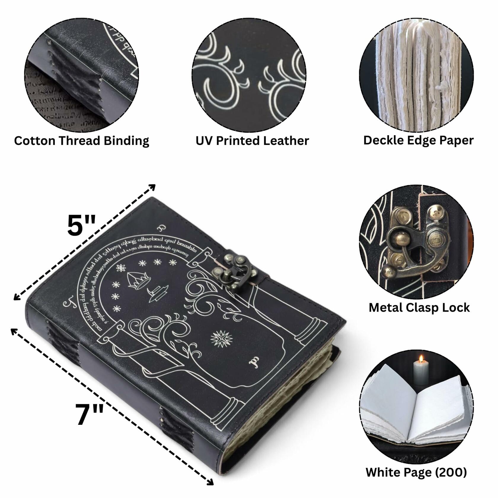 EHH Celtic Cross Leather Journal Hardcover Spell Book Vintage Diary Black | Blank Diaries & Journals | Wiccan Center