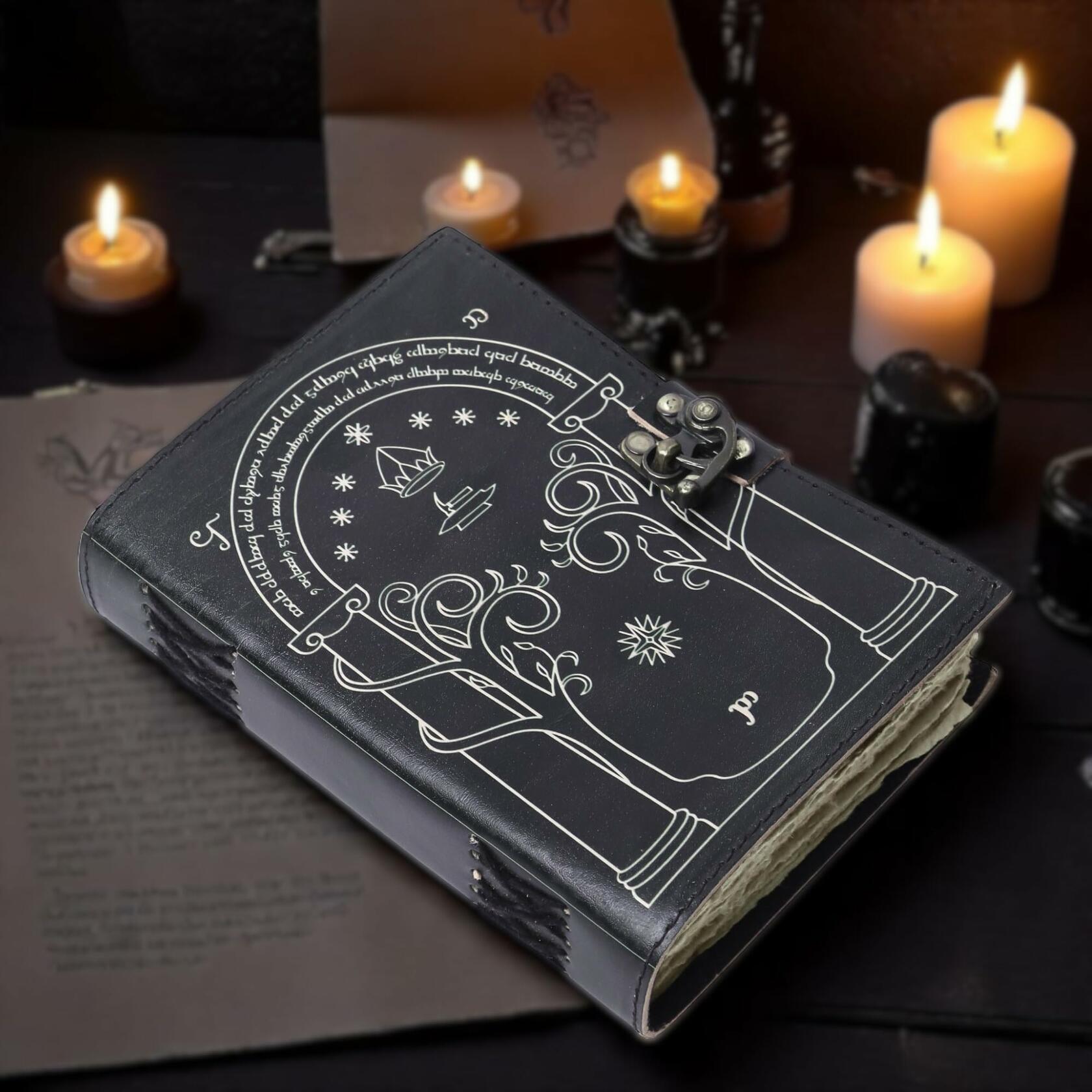 EHH Celtic Cross Leather Journal Hardcover Spell Book Vintage Diary Black | Blank Diaries & Journals | Wiccan Center