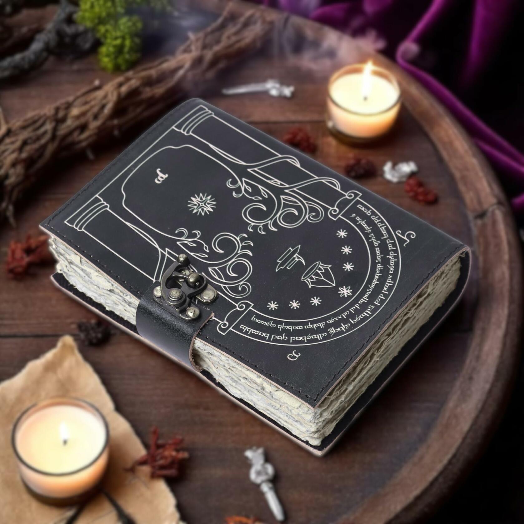 EHH Celtic Cross Leather Journal Hardcover Spell Book Vintage Diary Black | Blank Diaries & Journals | Wiccan Center