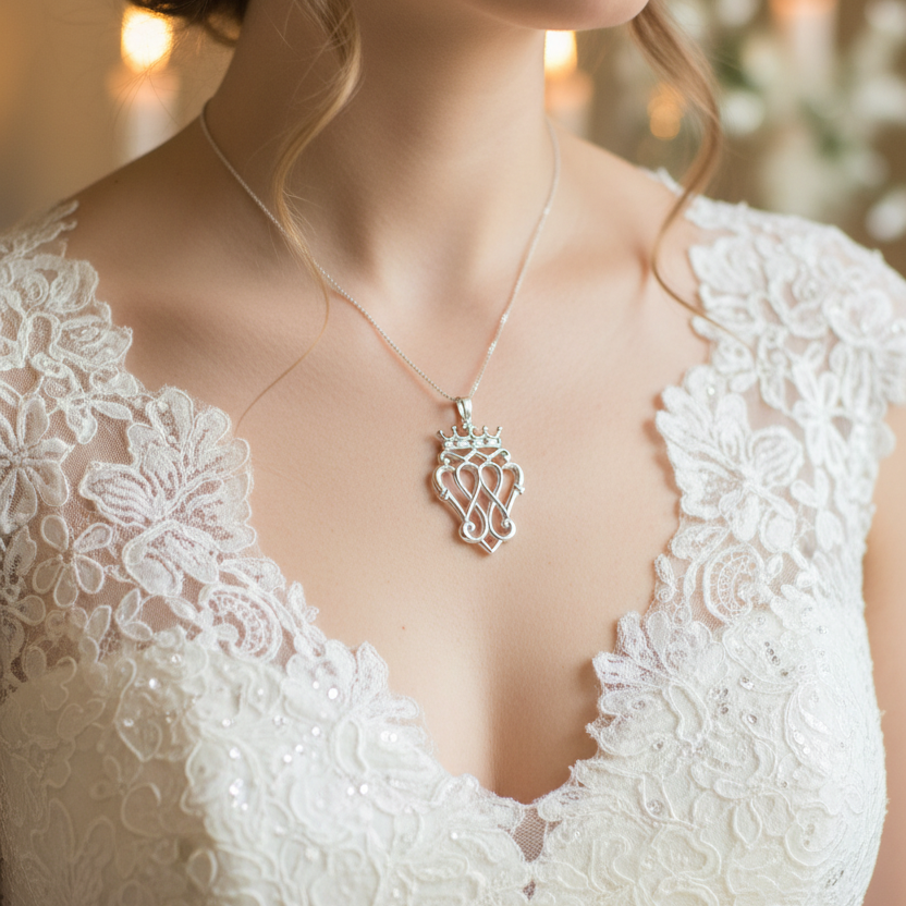 Farah Scottish Luckenbooth Necklace in Sterling Silver