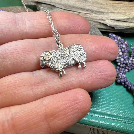 Marigold Sheep Necklace for Women - Handmade in Scotland | Pendant | Wiccan Center
