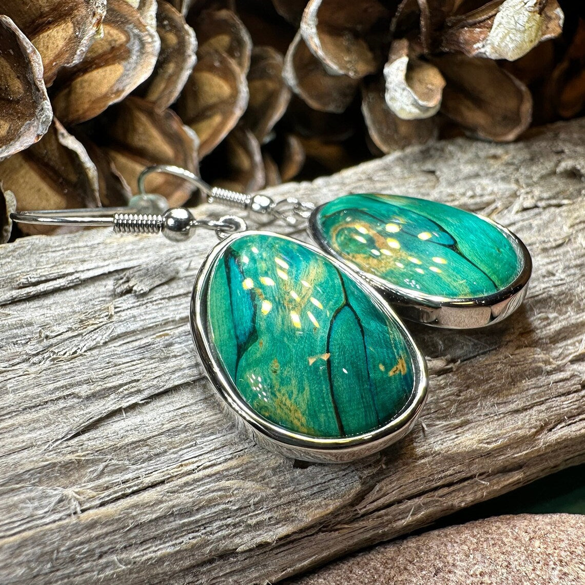 Scottish Heathergems Organic Earrings ~ Handmade in Scotland | Dangle Earrings | Wiccan Center