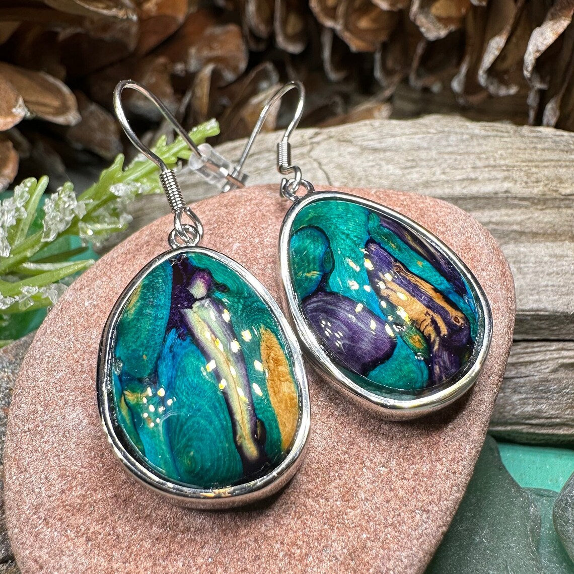 Scottish Heathergems Organic Earrings ~ Handmade in Scotland | Dangle Earrings | Wiccan Center