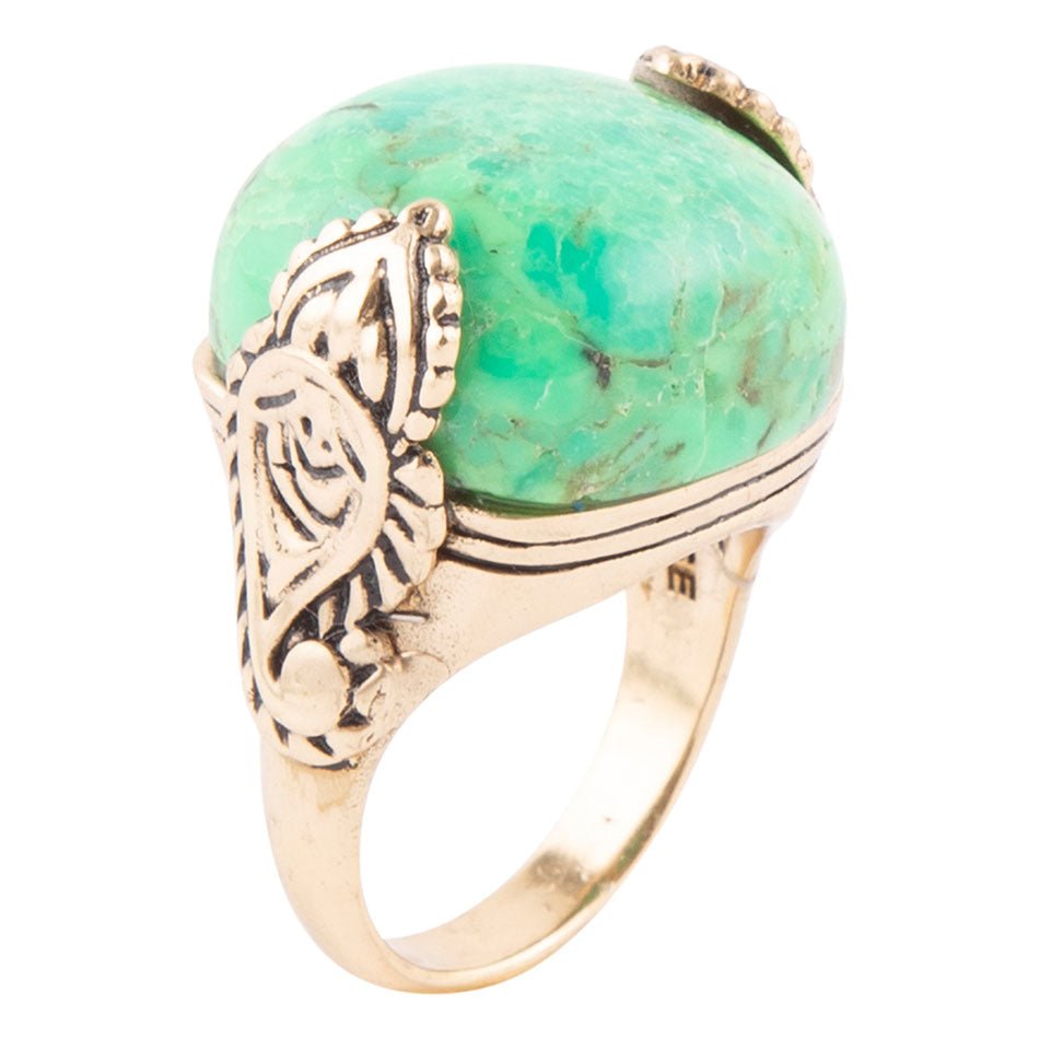 Ornate Lime Turquoise Ring | Rings | Wiccan Center